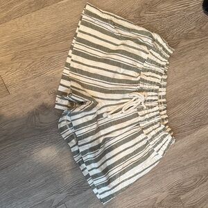 Roxy Striped Green and White Shorts